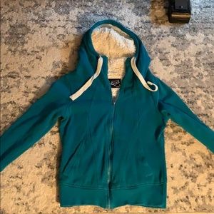 FOX teal thick warm hoodie